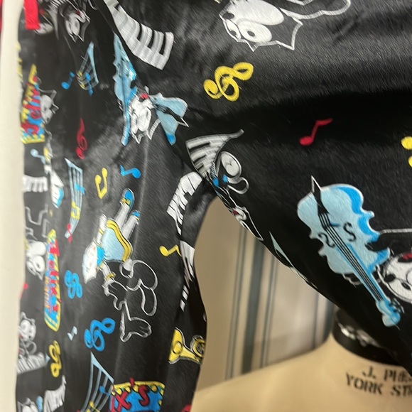 Felix the Cat satin lounge pant PJ or Inseam 28” Waist 14-18”across so 28”-36” - Picture 10 of 12
